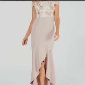 NWT Adrianna Papell Pink Embroidered Gown Dress - Petite Size 6P